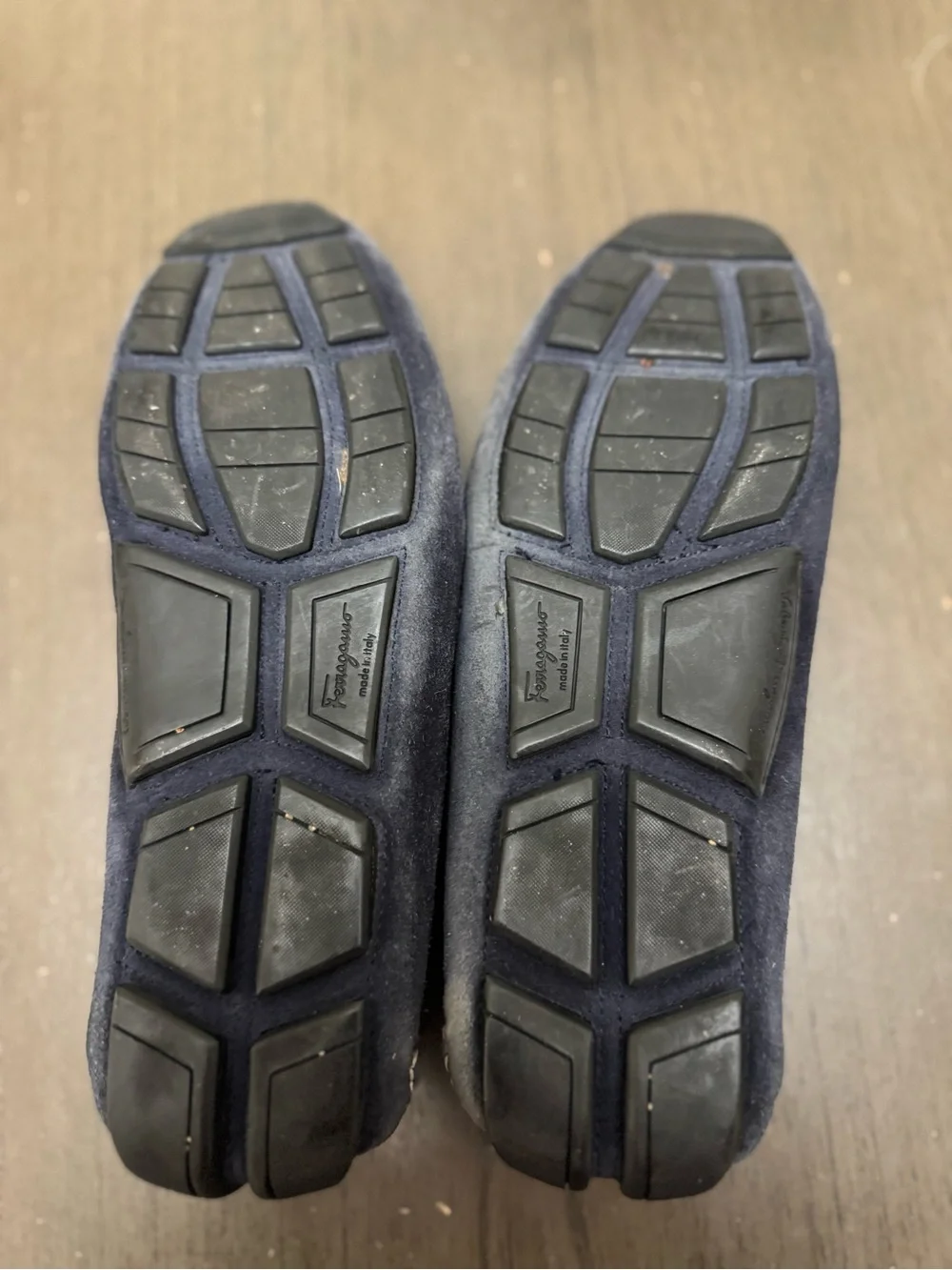 Salvatore Ferragamo Navy Suede Bit Loafers